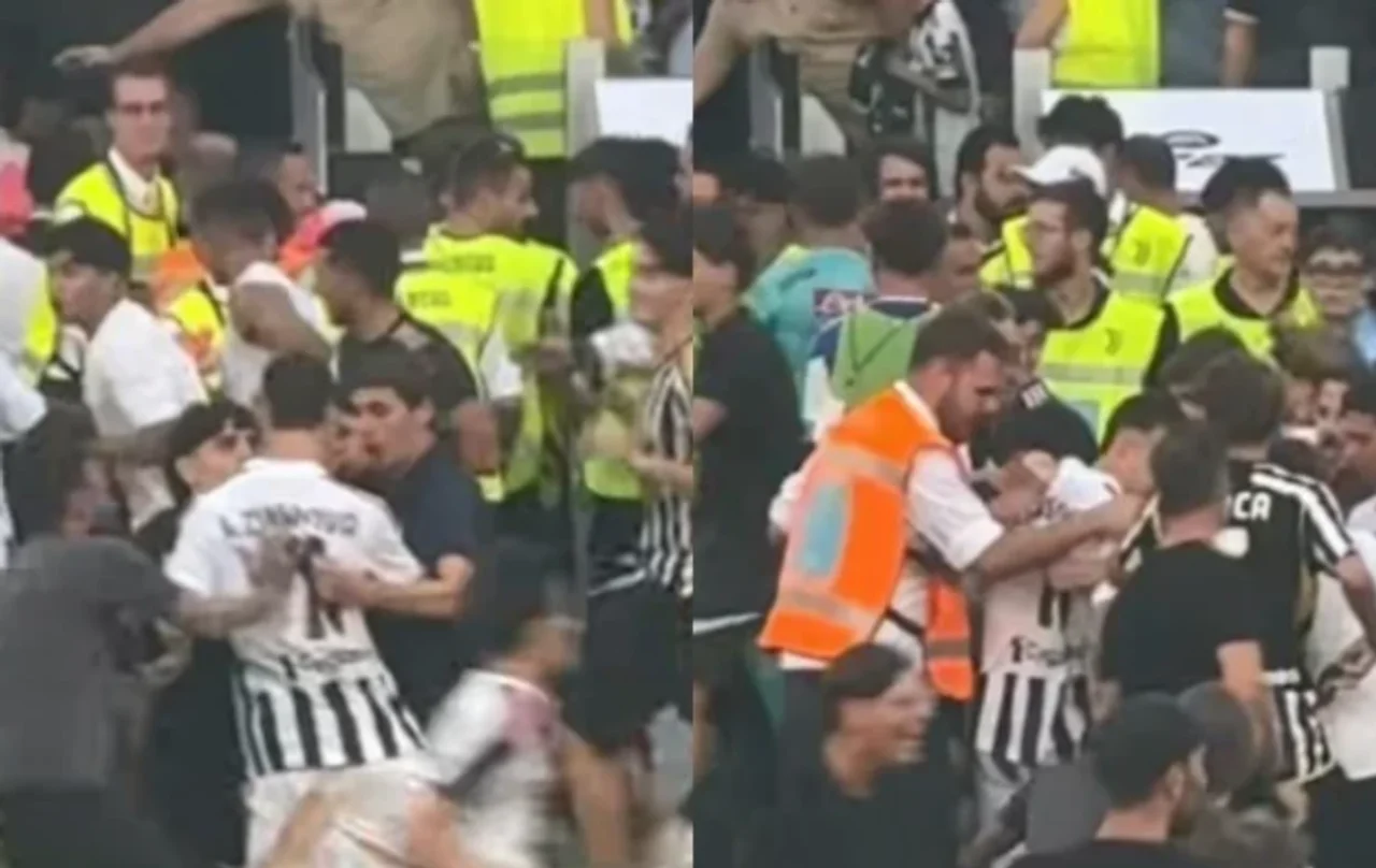 Tifozët e Juventusit pushtojnë fushën dhe tentojnë t’ia marrin fanellën Edon Zhegrovës