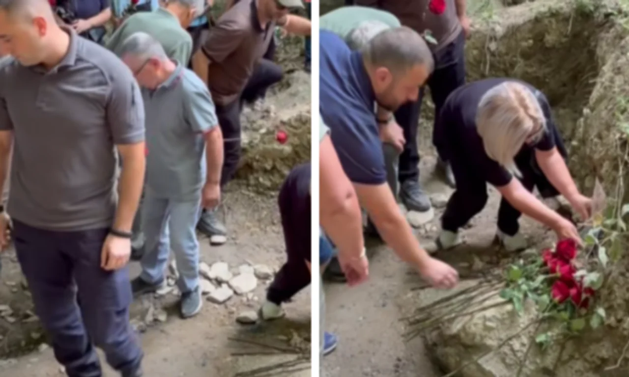 Familjarët vendosin lule në Kalludër, aty ku u gjetën mbetjet e 23 personave