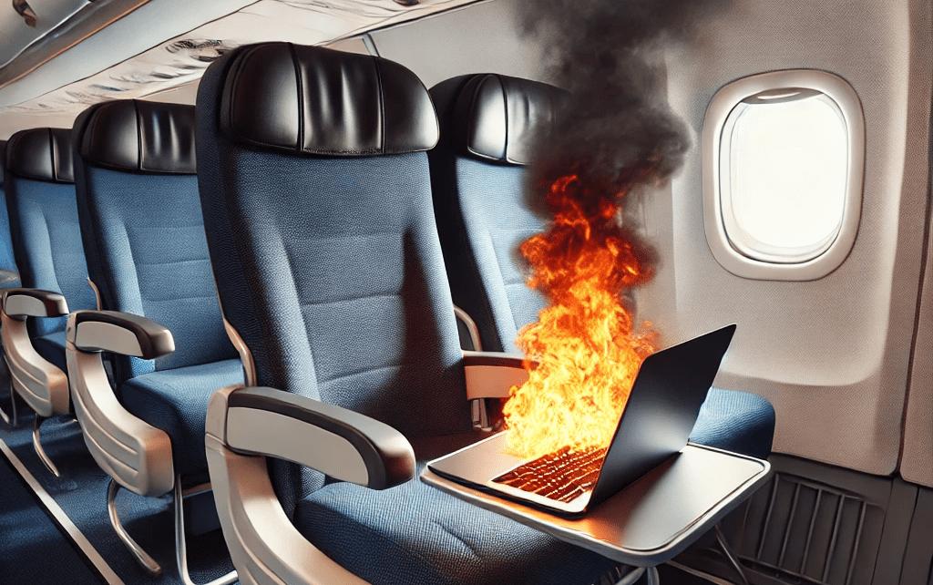 Laptopi merr flakë gjatë fluturimit, piloti raporton për pasagjerë të djegur
