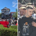 Foto: Protesta në Klinë kundër vendimit të Speciales, në ballë djemtë e Krasniqit dhe Selimit