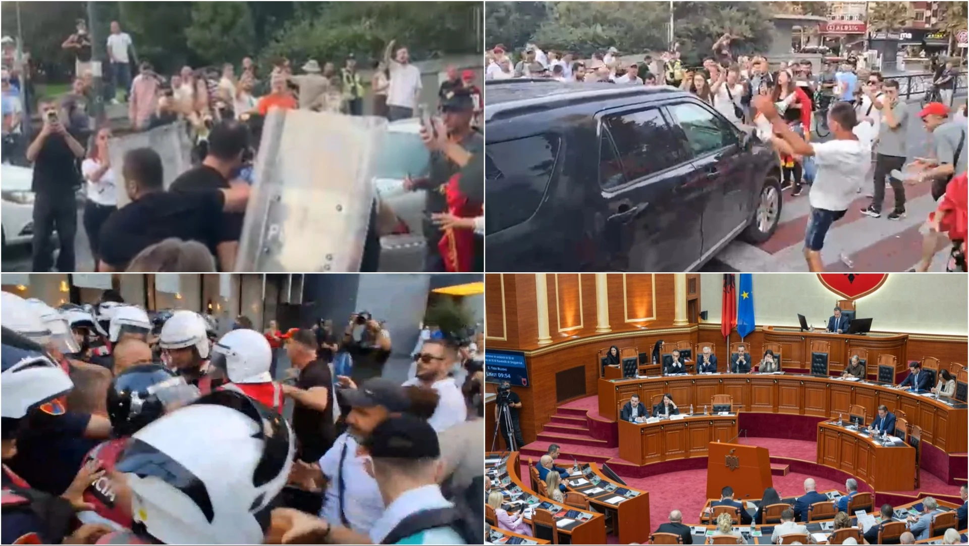 Protesta para Kuvendit të Shqipërisë tensionohet, arrestohen disa protestues
