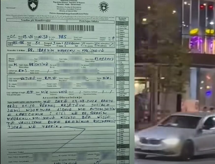 Drift në rrugët e Malishevës, shoferi gjobitet me 150 euro